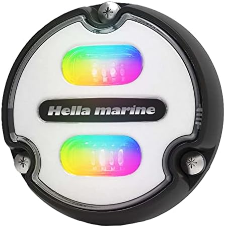 My Светлини Hella 016146-011 Подводна лампа Hella Marine Apelo A1 Rgb - 1800 Лумена - Черен корпус - Бял обектив