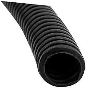 Пластмасов Гъвкава Дървесина трубопроводная тръба X-DREE дължина 15,8 мм и 12.3 метра черен цвят (Tubo corrugato flessibile in plastica 15,8 мм и 12.3 метра дължина