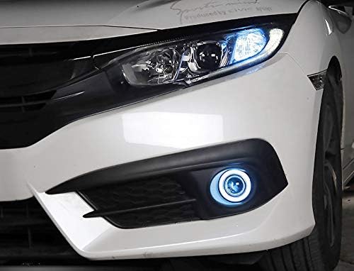 iJDMTOY (2 OEM Заместват Ксенонови бели led лещи проектор Halo Angel Eyes, Модифицирующие фарове за мъгла, Съвместими с -2021 Honda Civic Седан/купе/Хетчбек