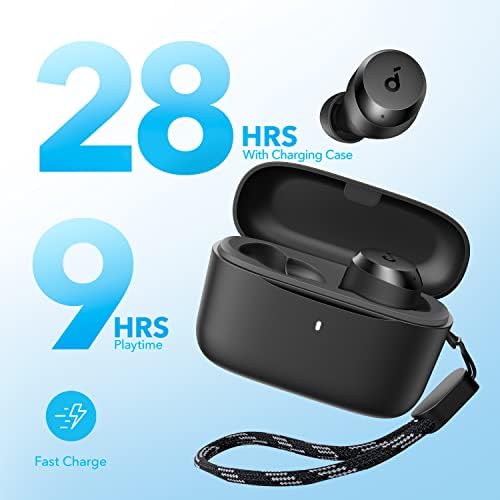 Безжични слушалки Soundcore от Anker A20i True, Bluetooth 5.3, приложение, персонализиране на звука, време на възпроизвеждане на 28 часа, водоустойчив, 2 микрофон за ясни разговори с изкуствен интелект, режим с един