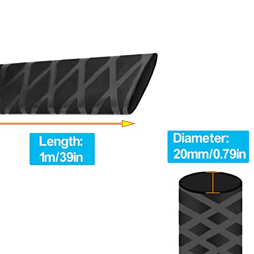Свиване Амбалажна тръби за улавяне на въдици, Corkboard X-Образна тръба със защита от подхлъзване и изолация Черен цвят (Диаметър 20 мм, дължина 39 см)