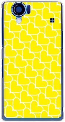 Втора кожа в ивица във формата на сърце Жълт и бял цвят (прозрачни) / за телефон AQUOS SH-01D/docomo DSHA1D-PCCL-201-Y181