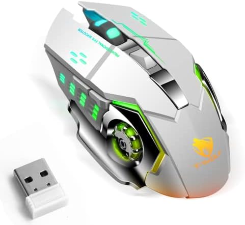 Акумулаторна безжична Bluetooth-мишка UrbanX за няколко устройства (трехрежимная: BT 5.0/4.0+2.4 Ghz) с 3 Опции dpi, Оптична Ергономична Преносима Тиха мишка за гейминг лаптоп Dell Alienware X17 R1 Сребристо-Зелена