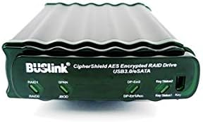 BUSlink CipherShield FIPS 140-2 Ниво 2 HIPAA 256-битов AES USB 3.0 /eSATA RAID 0 Устройство Криптиран Външен тенис на SSD-диск (15 TB)