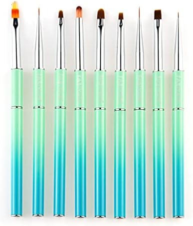 WYFDP Инструменти за маникюр, четка за очна линия на ноктите, Кристален ивица, Градиент Плоска четка За рисуване, удължителен кабел, писалка за резби (Цвят: както е показано, размер: 16,5 см)