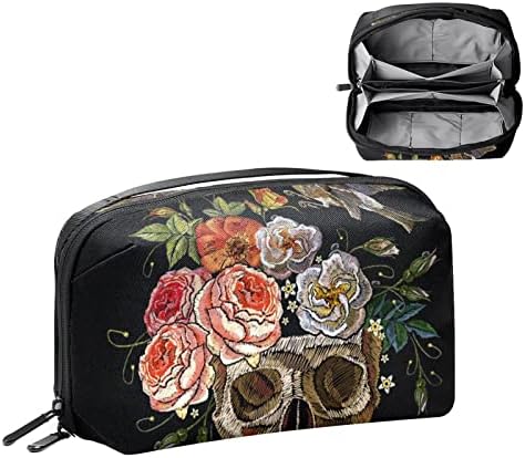 Дамски чанта за тоалетни принадлежности с цветя, органайзер за тоалетни принадлежности от кожа водоустойчив, пътна косметичка, косметичка за тоалетни принадлежности