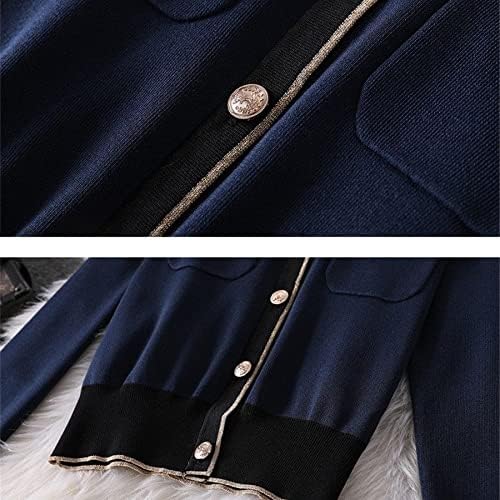 WPYYI Модерни Плетени Блузи с дълъг Ръкав + Разтеглив Широки Панталони Плюс размери, Комплекти Винтажной Дрехи
