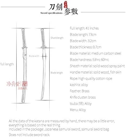 Сабя GLW Snow Point във формата на снежна точка, оранжево и черно острие, Ефективен и автентични самурайски меч с пълна кръстопът, ръчна работа, от стомана T10, закалена с глина