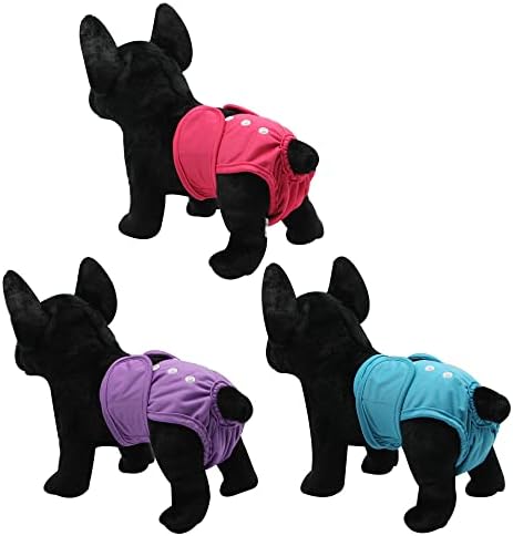 Текстилен пелена за кучета Asenappy Asenappy (3 опаковки + 1 пакет) - за Многократна употреба памперси за кучета от женски пол - Добре абсорбиращи пелени за кучета по време на менструация, висока температура или развълнуван