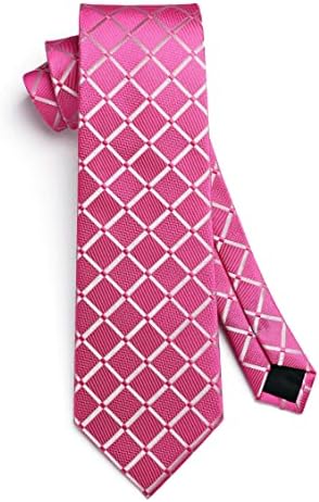 HISDERN Карирани Вратовръзка в Клетка, Тъкани Носна Кърпичка, Класически Официално Мъжка Вратовръзка и Джобен Квадратен Комплект