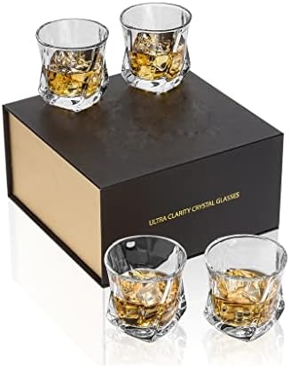 Комплект Чаши за уиски FRIENDLYSS От 4 Старомоден Чаши От Витого Стъкло 7 Мл / 210 Мл За шотландия Бурбонского уиски
