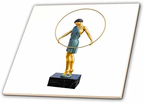 3 Вдигнете статуетка в стил ар-деко, изображение, изобразяващи фигура, держащую златен обръч - Tiles (ct_357615_1)