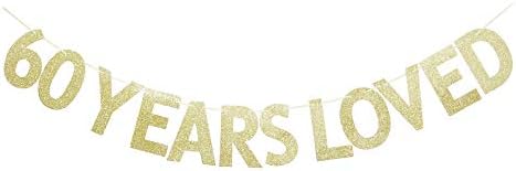 60 Години Хареса Златна Блестящ Банер на 60-ия Рожден Ден/Годишнина от Сватбата, Знак за Парти, Реквизит за Снимки