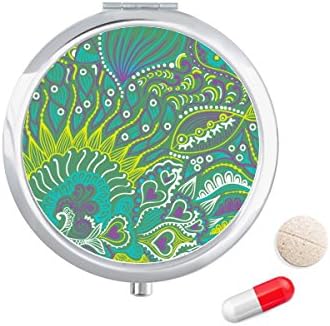 Линеен Фигура Абстрактни Зелени Рибки Калъф За Хапчета В Джоба Кутия За Съхранение На Лекарства Контейнер Опаковка