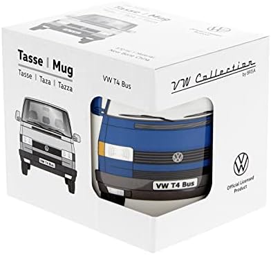 Колекция BRISA VW - Кафеена чаша за Volkswagen Vanagon Bus T4 Camper Van, Чаена чаша за кухня, Гараж, Офис, Туристическа екипировка /Идея за подарък/по Спомен (Дизайн: Синьо)