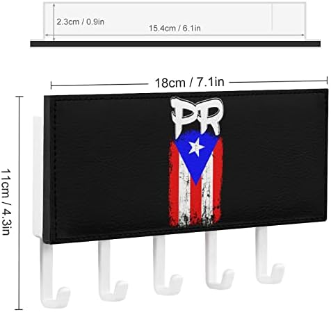 PR-флаг Пуерто-Рико, Закачалки-Организаторите За ключове, Кукички за ключове, Закачалки с 5 Куки, Стенен Държач За Ключове