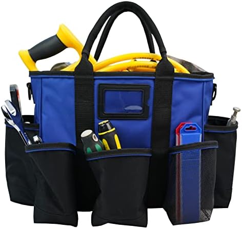 Комбиниран комплект MELOTOUGH Utility Tool Tote Bag -Включва 2 Средни чанти-организатор за инструменти + 14-инчови чанта за принадлежности с отворен покрив, чанта-органайзер за инструменти с пагон
