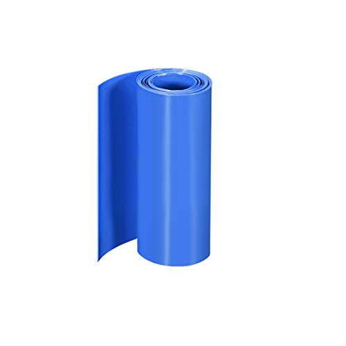 uxcell PVC Свиване Тръба 130 мм Плоска Широчина Тайна за Двухслойного 5-Метровия синьо
