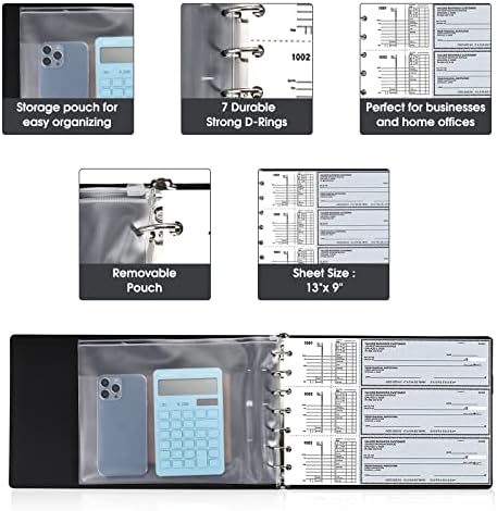 7-Околовръстен Папка за бизнес проверки Executive 600 Проверки Capcity за листове с размер 9 x 13 см, Държач за чековата книжка от изкуствена кожа с чанта с цип