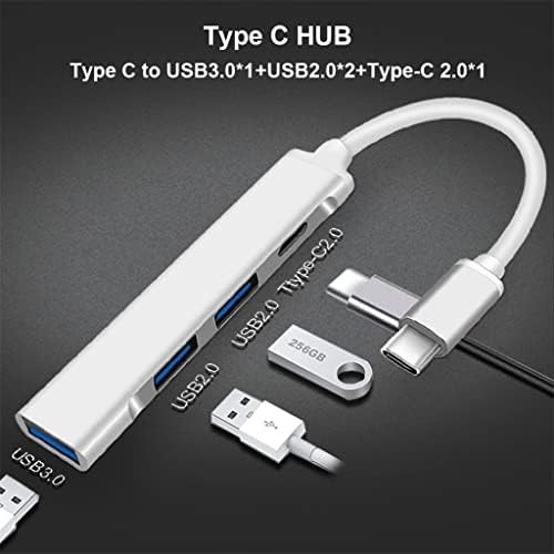 N/A Тип C C USB ХЪБ 3,0 4 Порта Мультиразветвитель OTG Адаптер за Huawei Pro Air Аксесоари USB 3.0 Тип C Hub (Цвят: бял, размер: 1,7 см. * 8,3 см)