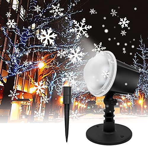 Коледни Прожекционни Светлини Led Ландшафтна Проекция Движещи се Светлини за Снеговалеж AOFAN Коледна Снежинка с Въртящи се на Прожектори, Светлини на Прожектори, за помещения и на улицата, Осветление на Сцената и Стената