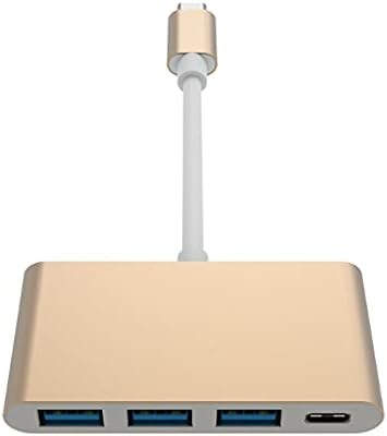 Високоскоростен пренос на данни HOUKAI USB3.0, 5 Gbit/s Type C USB 3.1/PD + 3 * USB 3.0 ХЪБ USB Адаптер Type C Хъб (цвят: златен)