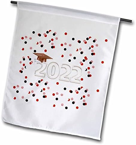 Триизмерно изображение на Бала шапки и Диплома 2022 г., Конфети, Червено знаме (fl_354199_1)