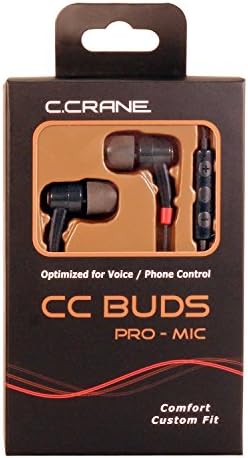 Слушалки C. Crane CC Рецептори PRO, микрофон и дистанционно управление на телефона с шест различни облицовки за слушалки в пакета за индивидуална комфорт – Предназначени за яснота на глас и audiobook – Подходящи за