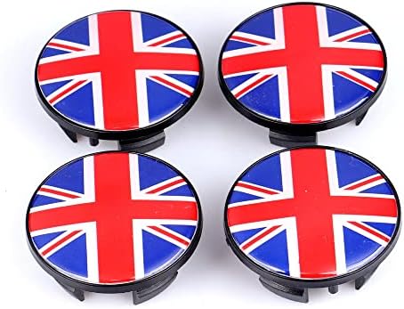 4X54 mm 2 1/8 Великобритания Британски Флаг Пластмасов Универсален за Мини Кола Централните Капачки на Главините на Колелата Капачки (Син, червен)