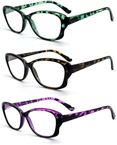 3 опаковки стилни очила за четене в стил Котешко око с увеличение за очи за жени