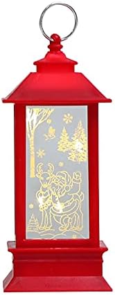 ihtha Украса За Коледно парти Пламък Вятърна Лампа Огледало Украса Вятърна Лампа на Прозореца Коледен Начало Декор (Кафе, Един Размер)