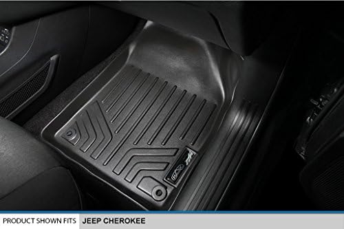 Подложки SMARTLINER Custom Fit За пода на 2-Ред комплект обшивки Черен Съвместима с Jeep Cherokee 2014-2022 г., освобождаване - Всички модели