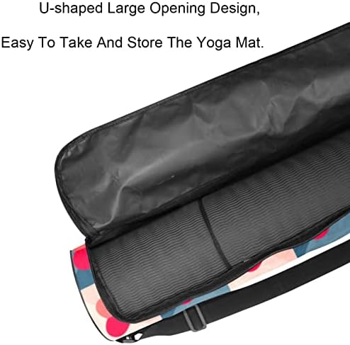 Чанта за постелки за йога LAIYUHUA, спортна чанта за йога с двойни ципове за жени и мъже - Гладка ципа, U-образна голяма дупка и регулируема каишка, подходящ за повечето постелки с модел Хартиени сърца