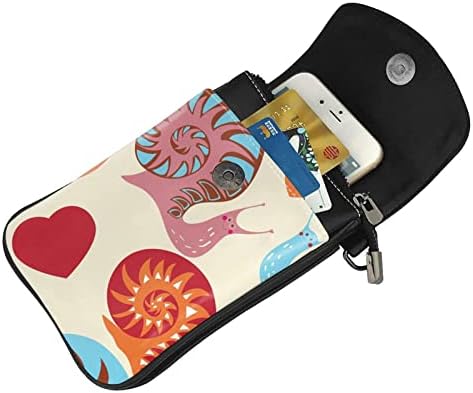 Малко сладко Чанта за мобилен телефон във формата на Охлюв с Отделения за кредитни карти, Чанта за мобилен телефон със Сензорен екран-Нано Печат