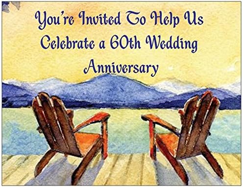 Покани за 60-тата годишнина от сватбата - на един Стол в Адирондаке - 25/pk