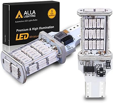 Alla Lighting 912 921 Червени led лампи, 3-ти стоп-сигнал CAN-BUS Xtreme Super Bright 4014 48-SMD RV Car 912 W16W T15 Централна стоп-сигнали с висока стена, товарни светлини