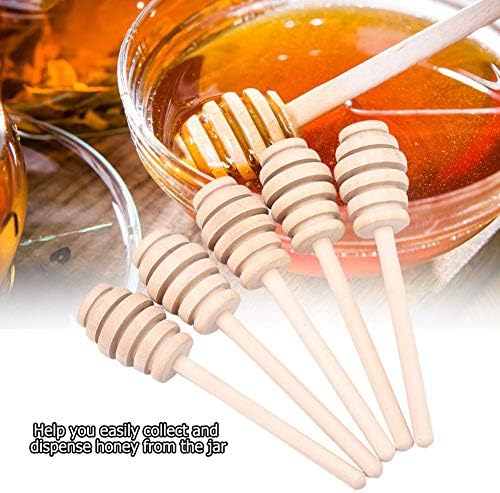 Дървена пръчка за пипети за мед, сървър, сладко, сироп, накрайник за разбъркване, прът за домашна кухня, приспособления 24 бр. (10,5 см)