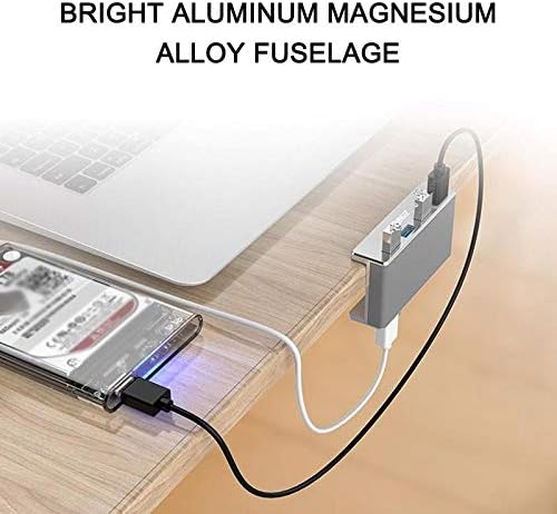 Алуминиев, 4-портов мултифункционален хъб USB 3.0 тип USB C за настолни лаптопи серия SXDS