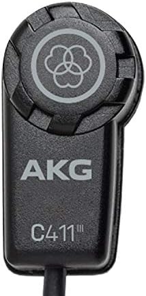 AKG Pro Audio C411 ПП Високо-Миниатюрен Кондензаторен сензор за вибрация за Струнни инструменти със Стандартен конектор MPAV XLR Черен цвят