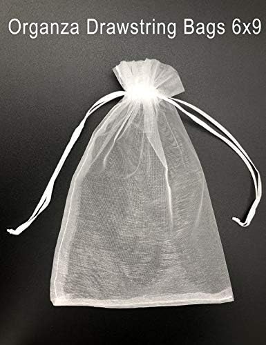 Jexila 100шт Бели Торбички от Органза, 6X9 См Прозрачни Окото Чанти на съвсем малък, за Сватба, за Детско Душата, Партита, Подаръчни Пакети (Бял)