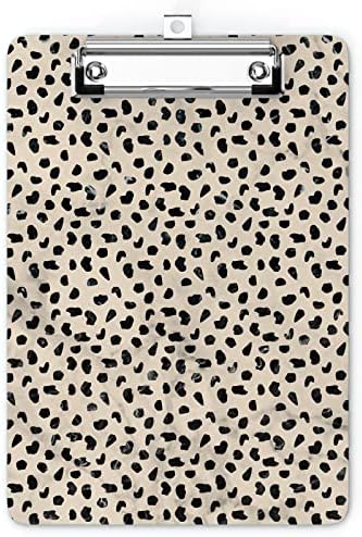 Мини-Симпатичен Клипборда от оргалита, лек, здрав тетрадка за писане с формат А5 с Прибиращ отвор за ключ за окачване - Cheetah Spots (9 x 6,3)