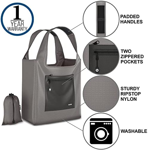 Множество Продуктова чанта Премиум клас–Тежки Сгъваема Пазарска Чанта Bag Factor