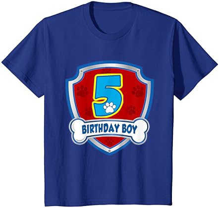 5-ти Рожден Ден Момче на 5 Години Патрулни Кучета Лапа Любовник Детска Тениска